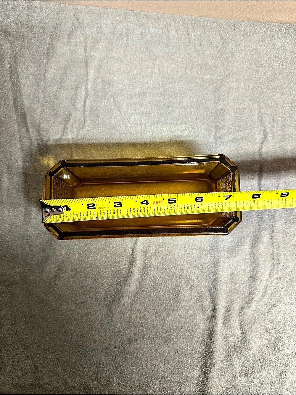 Amber Glass Rectangular Vase - Picture 3 of 4